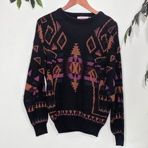5/$18 Sergio Vintage 90s Acrylic Bold Pattern Sweater